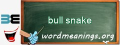 WordMeaning blackboard for bull snake